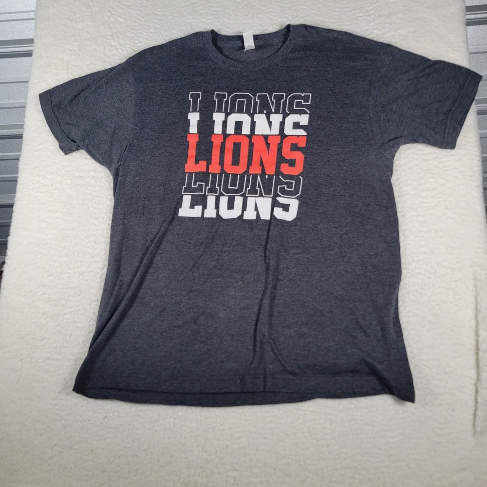 Tultex Graphic T-Shirt Mens XL Charcoal Gray Lions WeRoar Short Sleeve Tee